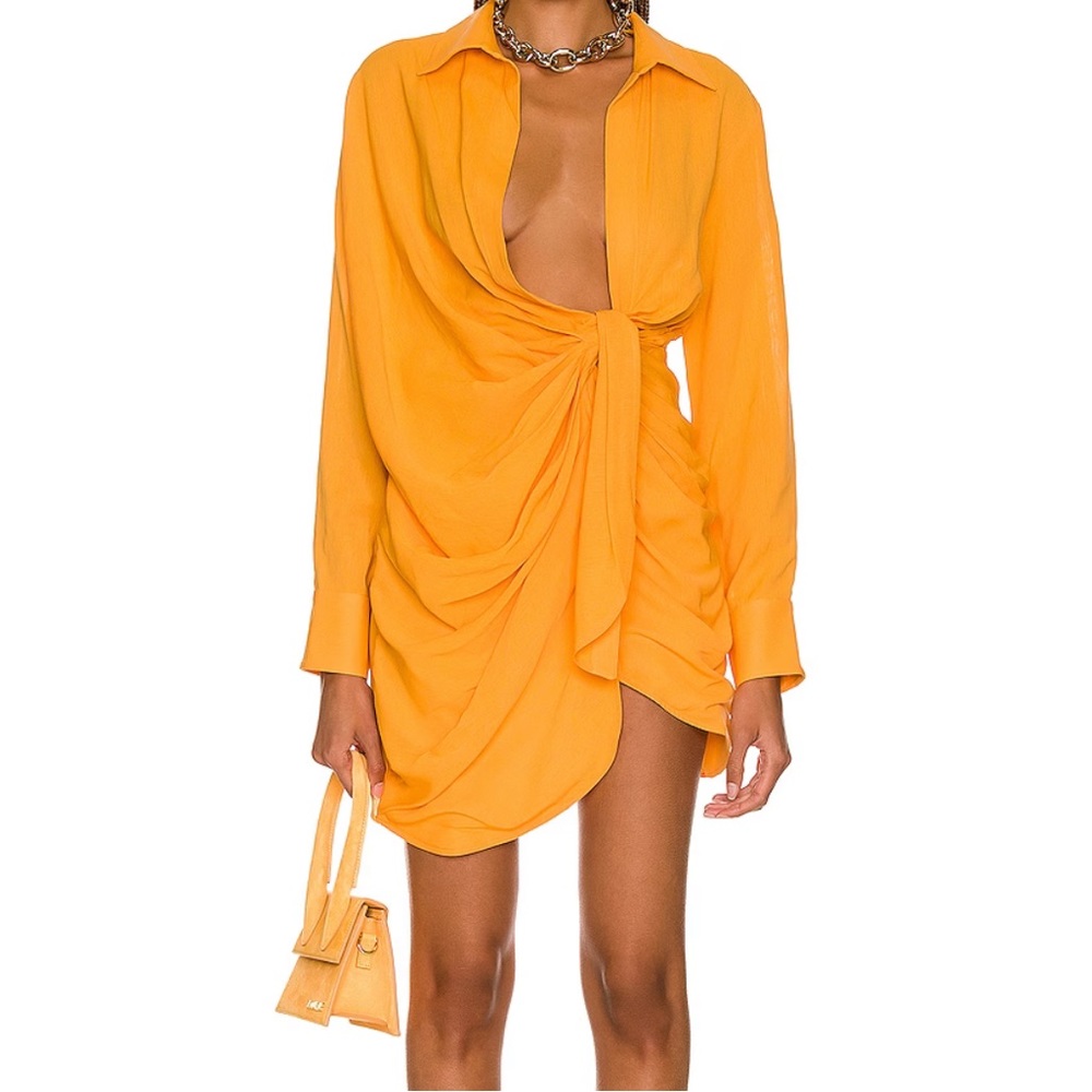 NWT: JACQUEMUS Bahía draped knotted mini dress